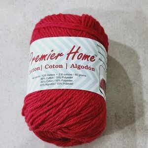 Premier Home Cranberry 2.8 oz Cotton Blend 4-Ply Worsted 3 Skein